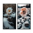 thumbnail image 2 of Designart "White Daisy in Winter Bloom" Daisy Framed Wall Art Set Of 2 - White Floral Framed Canvas Set For Living Room Decor, 2 of 7