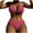 Hot Pink, variant on Aloohaidyvio sexy bikini swimsuit set,Womens Two-Piece Solid Color Sexy Swimsuit Split Halter Bikini, Swimsuits for Women 2 Piece
