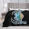 thumbnail image 4 of DouZhe Ultra-Soft Micro Fleece Lightweight Flannel Bed Blanket, Skull Hand Love Beach Print Cozy Warm Throw Blankets, 50"x40", 4 of 7