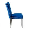 thumbnail image 5 of Luxurious Velvet 2-Piece Chair Set with Stainless Steel Legs, Armless Chair with  Metal Pull R-ing, Easy to Clean, Perfect for Living Room, Dining Room, Blue, 25.59''x20.86''x39.37'', 5 of 9