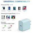 thumbnail image 2 of 20W USB-C PD Fast Charger Plug + Cable – 2-Port – For IPhone 14 13 12 11 Pro XR XS – 1m – White – 6-Month Warranty 2 of 6