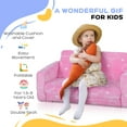 thumbnail image 6 of Qaba 2 in 1 Kids Play Couch with Glow in the Dark Cloud Pattern, Pink, 6 of 9