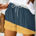 thumbnail image 4 of Pantalones Cortos Sueltos para Mujeres de Verano Impreso Encaje Hasta Bolsillo Elástico Pantalones Cortos Casuales Poliéster, Moda Pantalones Cortos de Verano para Uso Diario Y de Ocio, 4 of 5