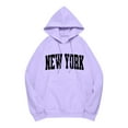 thumbnail image 4 of Shadoumai Womens new york Graphic Print Hooded Sweatshirt Long Sleeve Pullover Casual Streetwear Comfortable Soft Fabric Loose Fit Fall Winter Clothes, 4 of 4