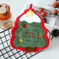 thumbnail image 1 of Toallas de mano navideñas para niños | Toallas festivas de cocina y baño con lazo para colgar | Franela suave para secarse las manos y decorar, 1 of 6