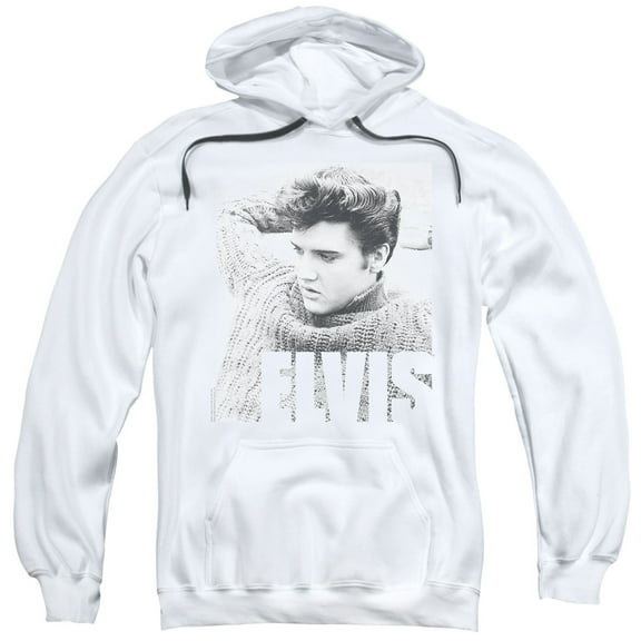 Elvis Presley Relaxing Adult Pullover Hoodie Sweatshirt White