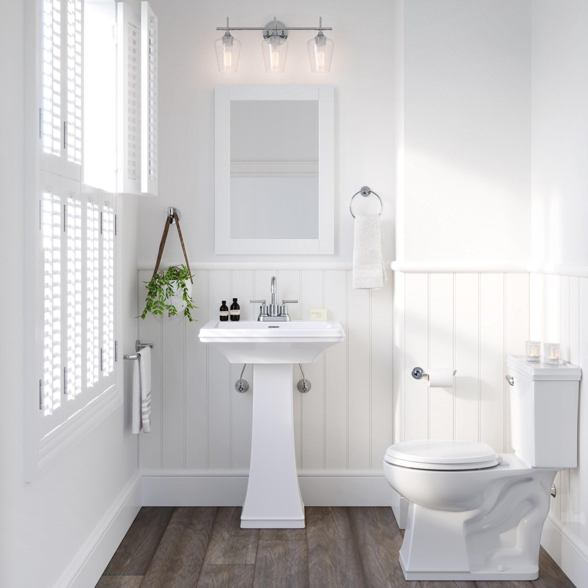 Proflo PF1174WH Holyoke 24-1/2" Rectangular Fireclay Pedestal Bathroom Sink - White