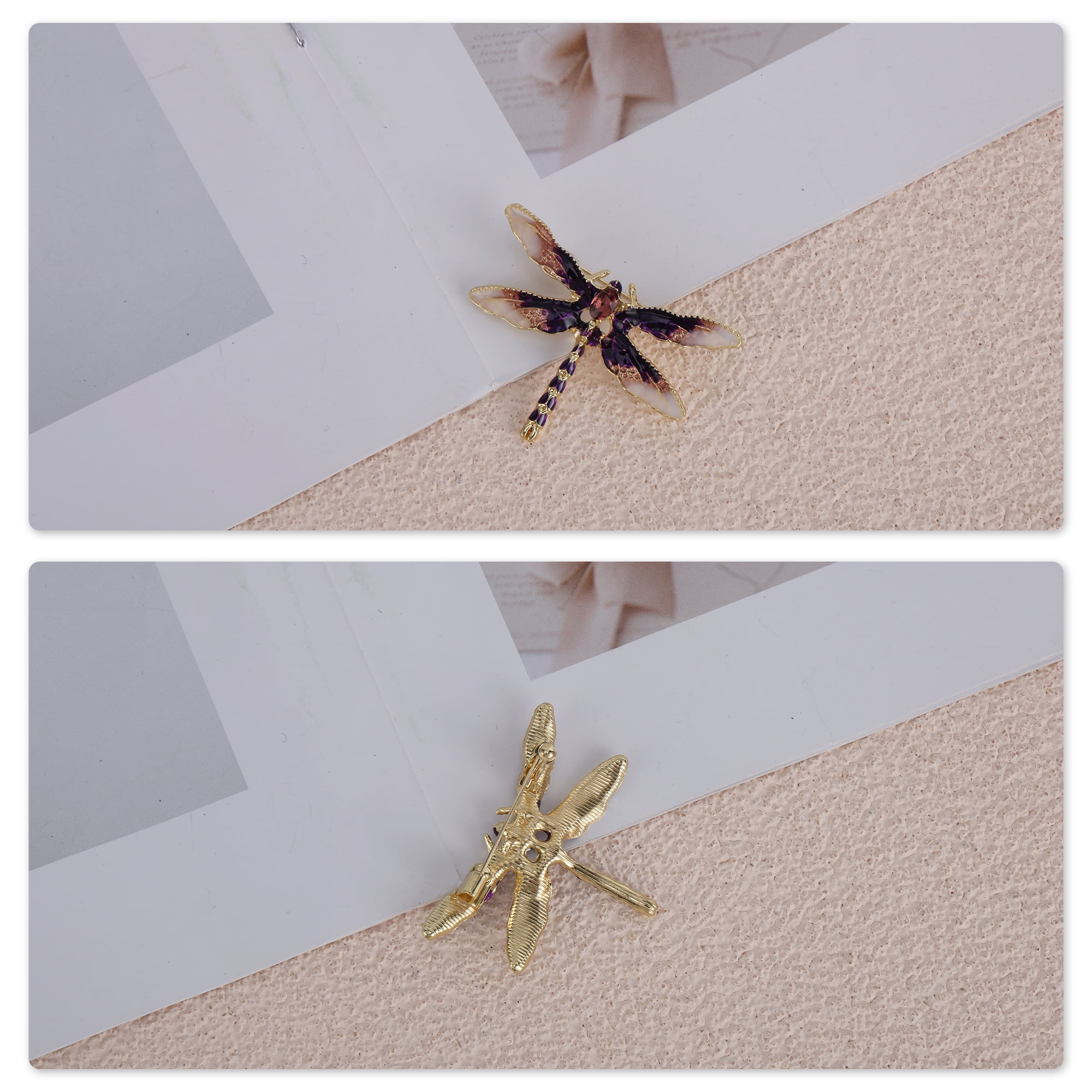 Unique Bargains Elegant Dragonfly Brooch for Coats, Jackets, Dresses, and More Purple