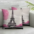 thumbnail image 3 of JEUXUS  Pink Black Grey Decorative Throw Pillow Covers Eiffel Tower Decor Square Pillow Cases Cover Pink Paris Outdoor Pillow Covers with Zipper That Girl Room Decor, 3 of 5