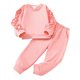 thumbnail image 1 of Gibobby Conjunto de pantalones para niños Otoño e invierno para niños, mangas de diseño único, de manga larga, pantalones superiores, traje para niñas(Rosa,5 Años), 1 of 5