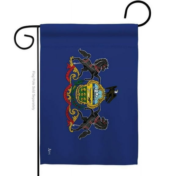 G142539-BO 13 x 18.5 in. Pennsylvania American State Garden Flag with Double-Sided Horizontal House Decoration Banner Yard Gift