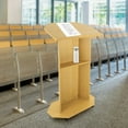 thumbnail image 4 of Miumaeov Mobile Podium Stand Portable Lectern Podium with Lockable Wheels Storage Shelf for Classroom Church Office 30 x 17.5 x 46", 4 of 15