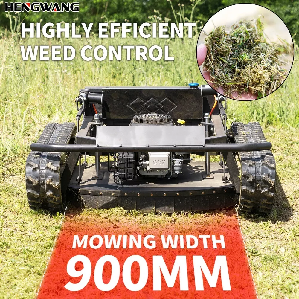 90cm Robotic Lawn Mowers, 22 Horsepower, With 51 Inch Snow Plow, Detachable  600m Remote Control, Track Off-Road, 65 Degree Climbing Angle