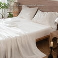 thumbnail image 2 of Bedding Sheet Set Washed Cotton Linen Like Textu Breathable Durable Soft Comfy (Tannish Linen Grey Queen), 2 of 7