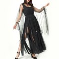 thumbnail image 5 of Dresses for Women Fall Halloween Black Costume for Women - Halloween Costumes，maxi Dress Solid Dark Gothic Style Long Dress S-223 Black One Size, 5 of 8