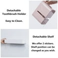 thumbnail image 5 of Adhesive Bathroom Wall Caddy, Bathroom Shower Rrganizer Hanging Shelves No Drilling Shampoo Holder Storage Pink, 5 of 7