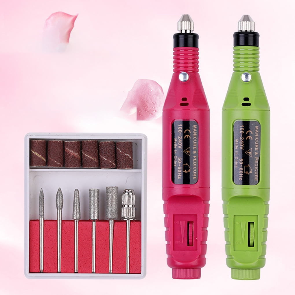 Kit Manucure/pédicure électrique - Ponceuse à Ongles Avec Forets, Couleur Rose, Alimentation électrique, Neuf