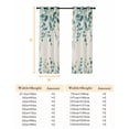 thumbnail image 6 of Teal Green Eucalyptus Blackout Curtains for Bedroom, Farmhouse Weeping Leaves Linen Thermal Insulated Kitchen Drapes with Grommets, Light Blocking Window Treatment, 2 Panels 27.5" x 39", 6 of 7