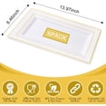 thumbnail image 2 of 6 Pack Plastic Serving Trays, Gold Rim Disposable Serving Trays, Gold Disposable Serving Platter for Food Party Serving Platters and Plastic Trays 13.97x8.46 inches, 2 of 9