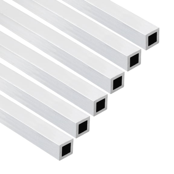 Uxcell Aluminum Square Tubing,0.2"x0.2"x16" Long 0.04" Wall Thick 6063 Aluminum Square Tube Seamless Structural Metal Profile Hardware for Construction DIY Home Decor Furniture 6pcs