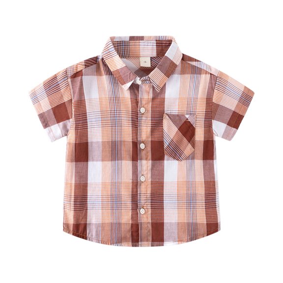 MUXiin Toddler Tshirts Boys 3t Classic Button Gradient Shirt Short Sleeve Short Sleeve Gentleman Tops Casual Summer Collared Shirts for Boys