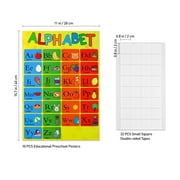 Educational Charts 10PCS Posters Charts for Kids Kindergarten Classrooms Includes Alphabet Letters Colors Days of the Week Numbers 1-10 Numbers 1-100 Farm Animals Seasons Weathers Months Shapes