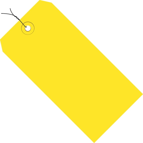 Office Depot® Brand Prewired Color Shipping Tags, #2, 3 1/4" x 1 5/8", Yellow, Box Of 1,000