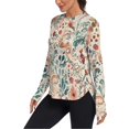 thumbnail image 2 of FORMRS Womens Long Sleeve Shirts UPF 50+ Sun Protection Quick Dry Fishing Hiking Tops, Size S-2XL, Watercolor Leaves, 2 of 8