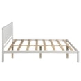 thumbnail image 5 of Leumius Full Size Platform Bed Frame with Headboard, Wood Slat Support, No Box Spring Needed for Bedroom Guest Room White, 5 of 7
