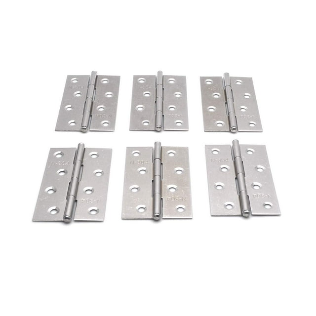 Bisagra Bisagras de puerta de acero inoxidable plateadas Bisagras de puerta de gabinete Bisagras de muebles Bisagras de 3,5 pulgadas Paquete de 6
