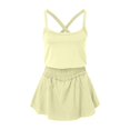 thumbnail image 3 of Daiosportswear Women'S Square Neck Sleeveless Romper Jumpsuit Summer One Piece Outfit，Shorts for Women, 3 of 5