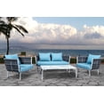 thumbnail image 4 of LeisureMod Spencer Modern Outdoor Grey Rope Frame Loveseat With Cushions, 4 of 6