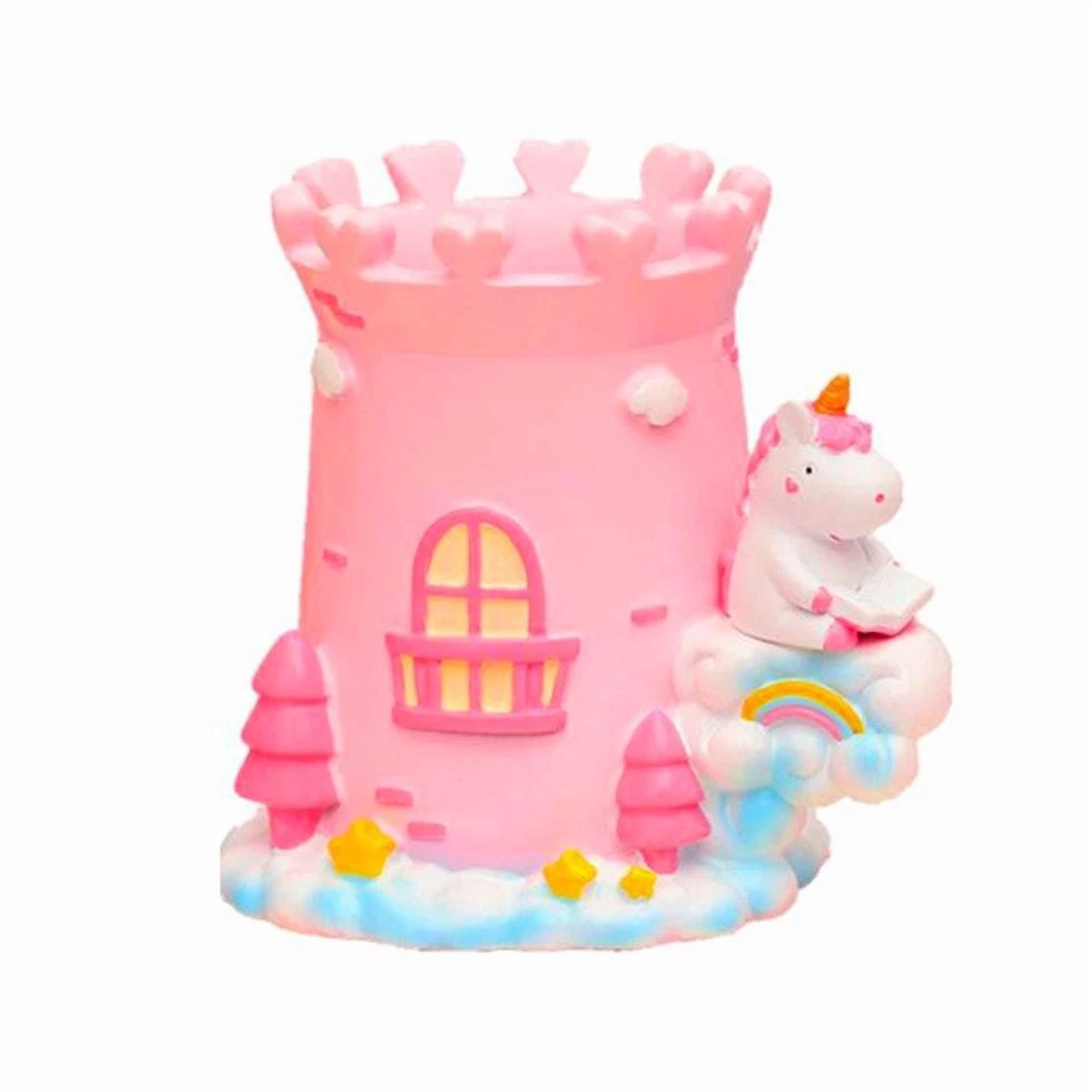 Castle Design Resin Pen Holder Organizer For Desk Storage Decorative Accessory