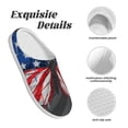 thumbnail image 5 of Fotbe Butterfly With USA Flag Pattern Women's Fuzzy Curly Fur Memory Foam Loafer Slippers Indoor Outdoor Slippers Winter Home Shoes-37/38, 5 of 7