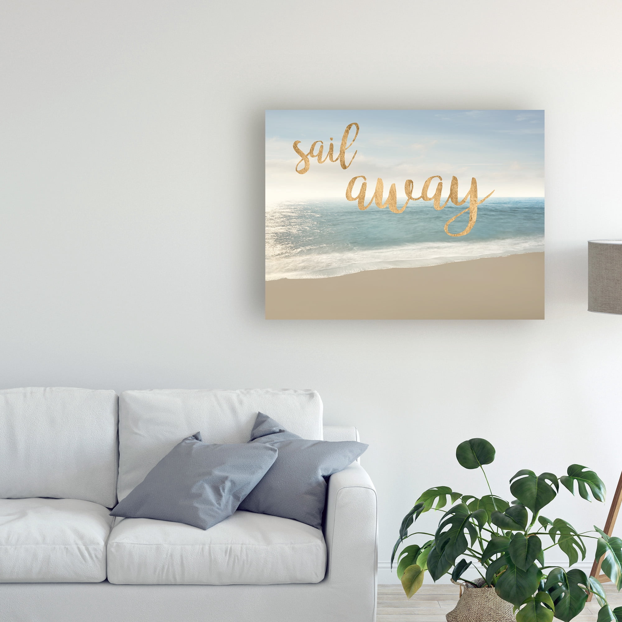Trademark Fine Art 'Beach Sail Away' Canvas Art by James Mcloughlin