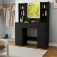 thumbnail image 5 of Mirror Dressing Table with Drawers Storage Cabinet, Dressing Table with Dressing Pad for Bedroom, Dressing Room Black, 5 of 7