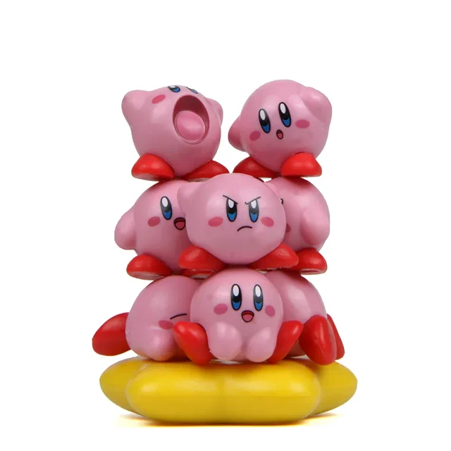 Minifiguras DE ACCIÓN WANGXIAOYU Kirby juguetes de Anime Kawaii modelo de PVC 11 piezas