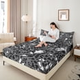 thumbnail image 4 of Feelyou Cartoon Leopard Print Twin Sheet Sets, Grey Polkadots Bedding, 3-Piece, 4 of 7
