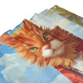 Anthropomorphic Cat Beach Shower Curtain for Bathroom Decorative Bath