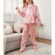 thumbnail image 1 of Conjunto de pijamas de seda de manga larga para niños y niñas, ropa de casa Unisex, traje de dormir de satén de Navidad, otoño, 1 of 4