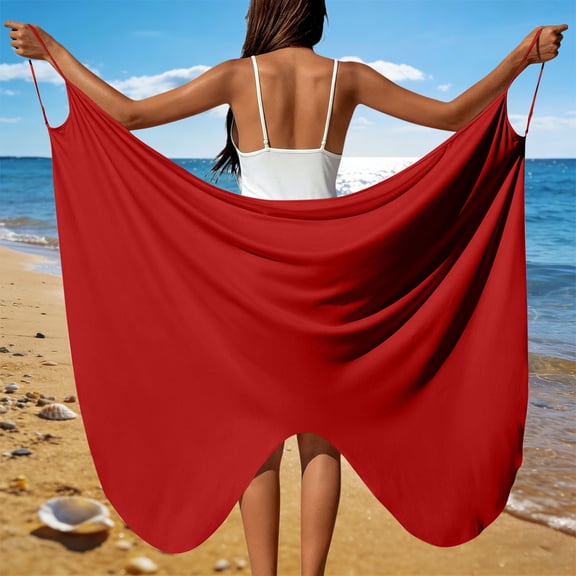 Riecok Womens Cover Up Beach Sleeveless V Neck Bathing Suit Wrap Dress Lightweight Summer Casual Long Skirt