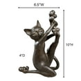 thumbnail image 3 of Stretching Cat Exercising Yoga Figurine Table Sculptur Bronze Black, 3 of 5