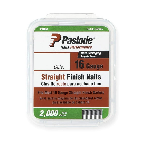 Paslode 650287 2-1/2" x 16 Gauge Galvanized Straight Finish Nails - 2,000 count Box