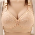 thumbnail image 4 of Fsqjgq Bras for Women Plus Size Large Bust Mother Middle Aged Elderly Underwear Comfort Wireless Bras Seamless Floral Lace Push Up Bra Bralettes Pink Size 36, 4 of 4