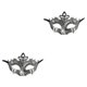 thumbnail image 4 of Qarigey Accesorios de media cara Retro Prom Masquerade Bola veneciana Fiesta Rendimiento Danza Decoración Halloween plata antigua plata antigua 2piezas Qarigey CBP373012, 4 of 6