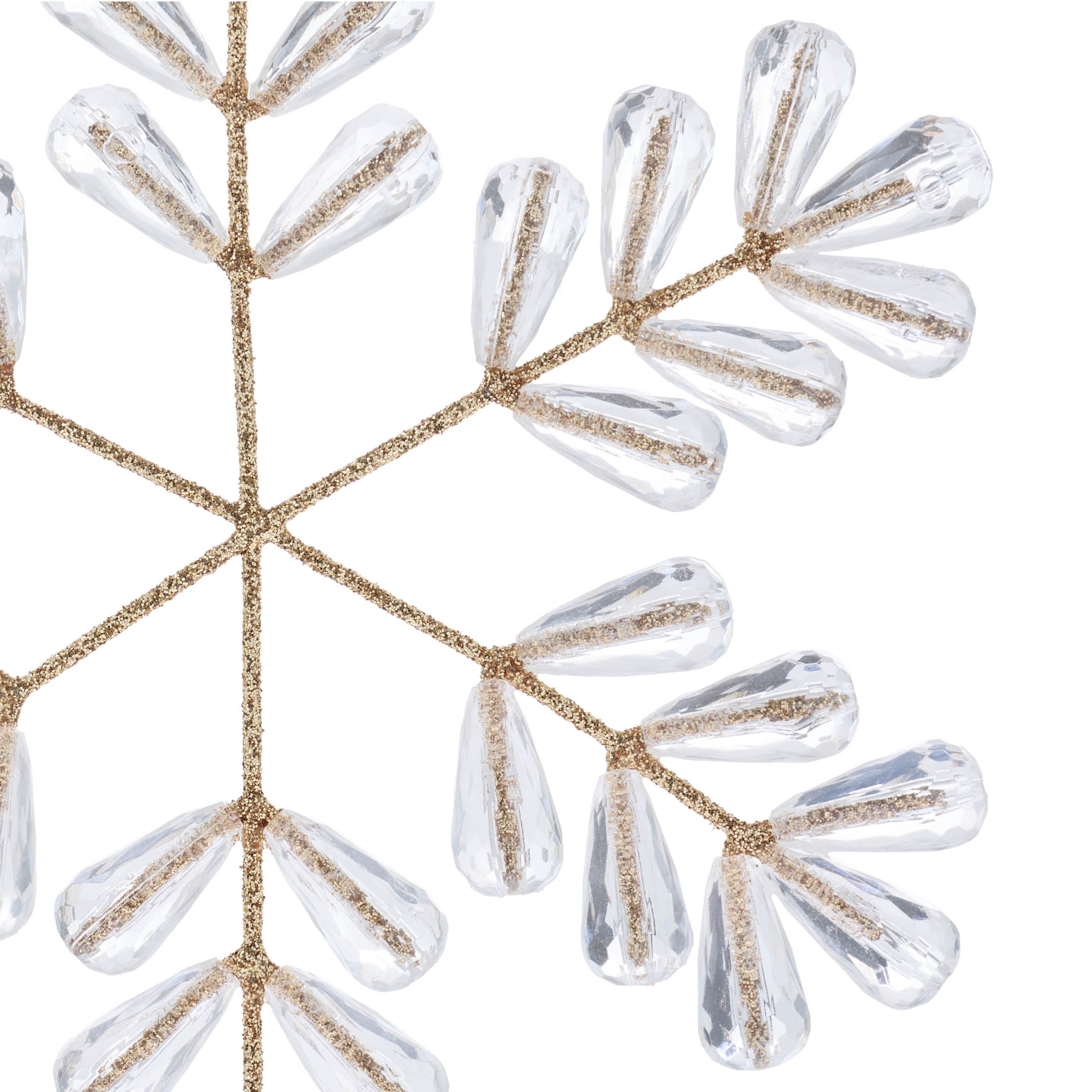 Gold Glitter Snowflake with Gems Christmas Ornament, 5.5", by Holiday Time