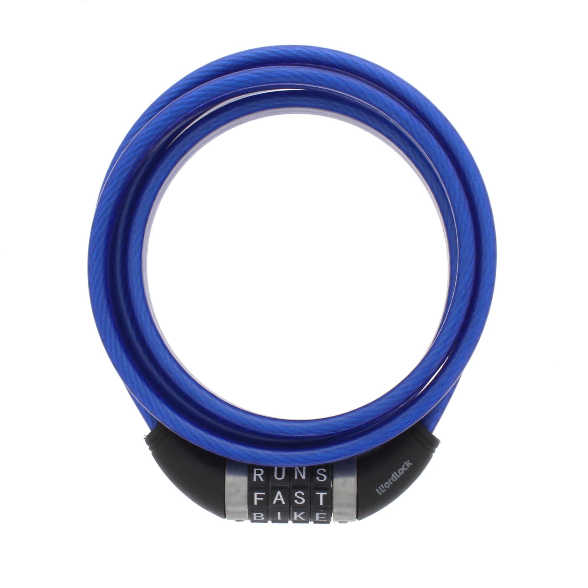 WordLock Triple Core Bike Lock, 6 Ft. x 12 mm Resettable Steel Cable Lock, Blue