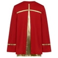 thumbnail image 2 of Aislor Boys Liturgical Praise Dance Pullover Top Choir Gowns Metallic Shiny Tunic Shirt Church Robe Worship Red 6, 2 of 7