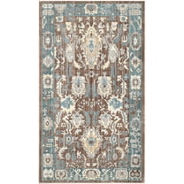 SAFAVIEH Valencia Estelle Oriental Polyester Area Rug, Chocolate/Alpine, 3' x 5'