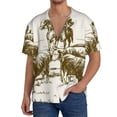 thumbnail image 7 of Lsque Cattle Drive By Two Cowboys print Men's Cuban Collar Short Sleeve Shirt Summer Beachwear Casual Button Down Fashionable Vacation Leisure Shirt-3X-Large, 7 of 7